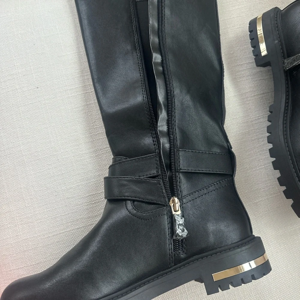 DKNY Black and Gold Women's Boots - Picture 3 of 6